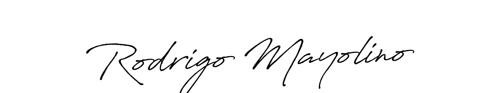 How to make Rodrigo Mayolino signature? Antro_Vectra_Bolder is a professional autograph style. Create handwritten signature for Rodrigo Mayolino name. Rodrigo Mayolino signature style 7 images and pictures png