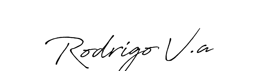 if you are searching for the best signature style for your name Rodrigo V.a. so please give up your signature search. here we have designed multiple signature styles  using Antro_Vectra_Bolder. Rodrigo V.a signature style 7 images and pictures png