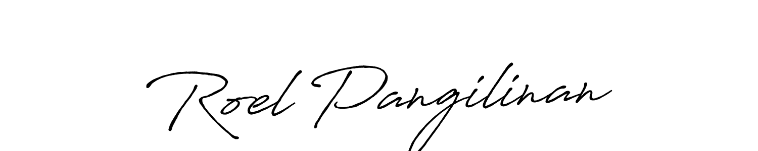 Roel Pangilinan stylish signature style. Best Handwritten Sign (Antro_Vectra_Bolder) for my name. Handwritten Signature Collection Ideas for my name Roel Pangilinan. Roel Pangilinan signature style 7 images and pictures png