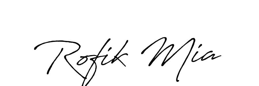 How to make Rofik Mia signature? Antro_Vectra_Bolder is a professional autograph style. Create handwritten signature for Rofik Mia name. Rofik Mia signature style 7 images and pictures png
