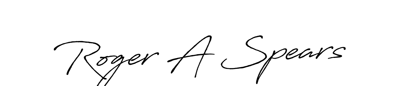 Make a beautiful signature design for name Roger A Spears. With this signature (Antro_Vectra_Bolder) style, you can create a handwritten signature for free. Roger A Spears signature style 7 images and pictures png