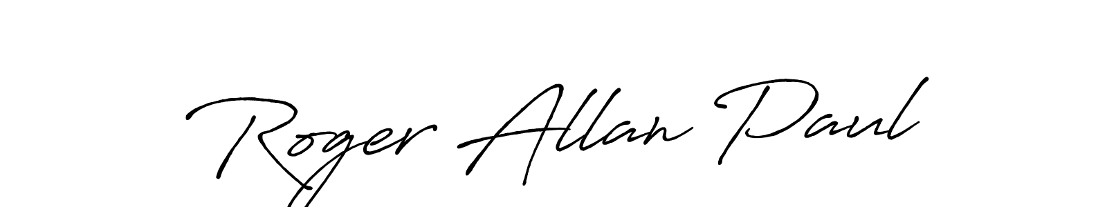 Use a signature maker to create a handwritten signature online. With this signature software, you can design (Antro_Vectra_Bolder) your own signature for name Roger Allan Paul. Roger Allan Paul signature style 7 images and pictures png