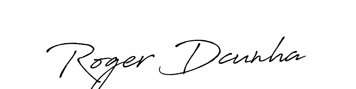 Use a signature maker to create a handwritten signature online. With this signature software, you can design (Antro_Vectra_Bolder) your own signature for name Roger Dcunha. Roger Dcunha signature style 7 images and pictures png