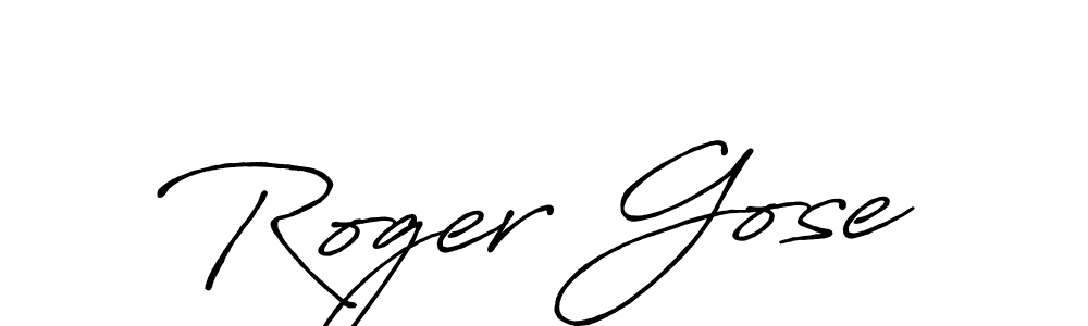 How to make Roger Gose name signature. Use Antro_Vectra_Bolder style for creating short signs online. This is the latest handwritten sign. Roger Gose signature style 7 images and pictures png