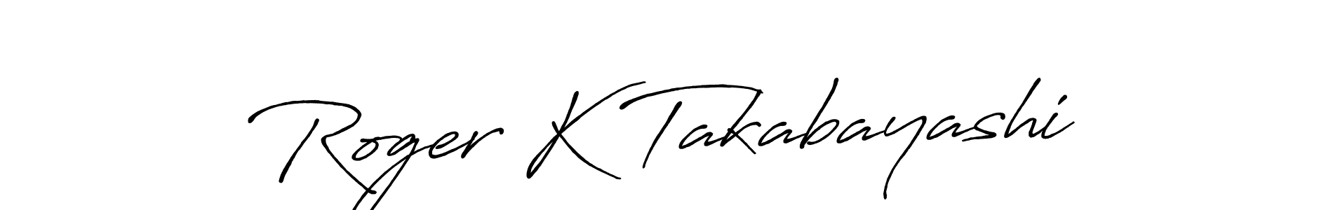 How to make Roger K Takabayashi name signature. Use Antro_Vectra_Bolder style for creating short signs online. This is the latest handwritten sign. Roger K Takabayashi signature style 7 images and pictures png