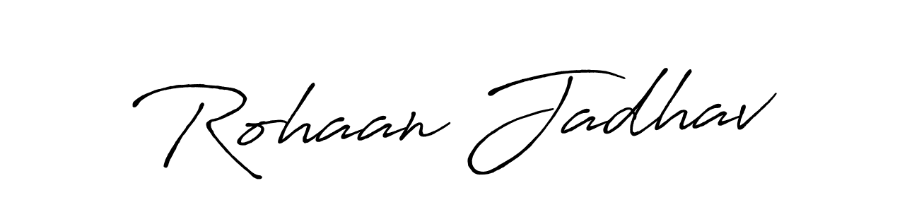 The best way (Antro_Vectra_Bolder) to make a short signature is to pick only two or three words in your name. The name Rohaan Jadhav include a total of six letters. For converting this name. Rohaan Jadhav signature style 7 images and pictures png