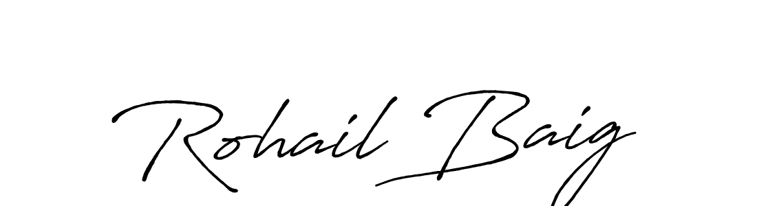 Design your own signature with our free online signature maker. With this signature software, you can create a handwritten (Antro_Vectra_Bolder) signature for name Rohail Baig. Rohail Baig signature style 7 images and pictures png