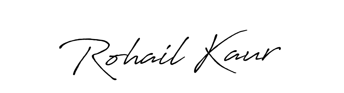 How to make Rohail Kaur name signature. Use Antro_Vectra_Bolder style for creating short signs online. This is the latest handwritten sign. Rohail Kaur signature style 7 images and pictures png