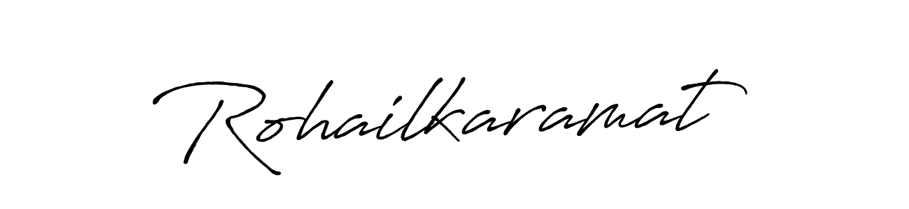 The best way (Antro_Vectra_Bolder) to make a short signature is to pick only two or three words in your name. The name Rohailkaramat include a total of six letters. For converting this name. Rohailkaramat signature style 7 images and pictures png