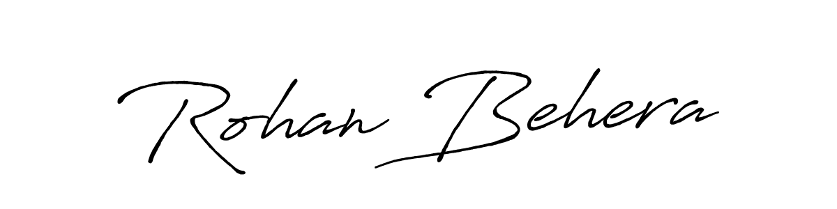 How to make Rohan Behera name signature. Use Antro_Vectra_Bolder style for creating short signs online. This is the latest handwritten sign. Rohan Behera signature style 7 images and pictures png
