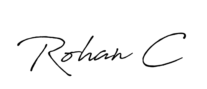 Use a signature maker to create a handwritten signature online. With this signature software, you can design (Antro_Vectra_Bolder) your own signature for name Rohan C. Rohan C signature style 7 images and pictures png