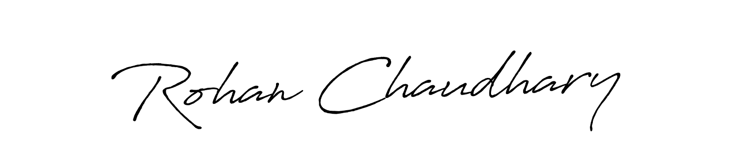 How to make Rohan Chaudhary name signature. Use Antro_Vectra_Bolder style for creating short signs online. This is the latest handwritten sign. Rohan Chaudhary signature style 7 images and pictures png