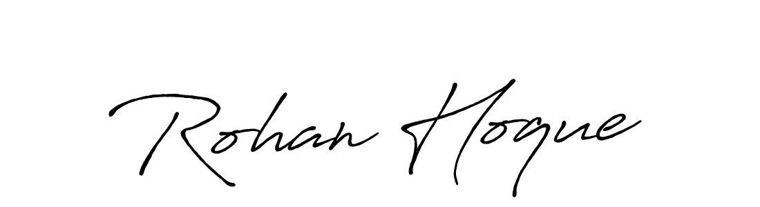 Create a beautiful signature design for name Rohan Hoque. With this signature (Antro_Vectra_Bolder) fonts, you can make a handwritten signature for free. Rohan Hoque signature style 7 images and pictures png