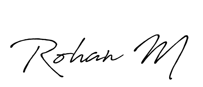 if you are searching for the best signature style for your name Rohan M. so please give up your signature search. here we have designed multiple signature styles  using Antro_Vectra_Bolder. Rohan M signature style 7 images and pictures png