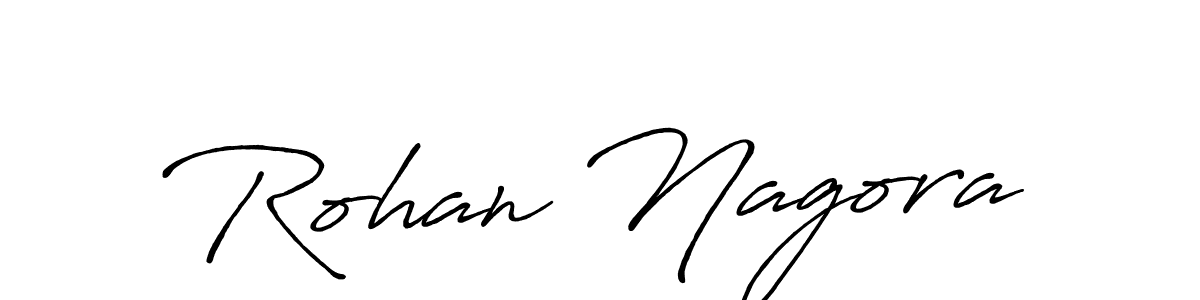 How to make Rohan Nagora name signature. Use Antro_Vectra_Bolder style for creating short signs online. This is the latest handwritten sign. Rohan Nagora signature style 7 images and pictures png