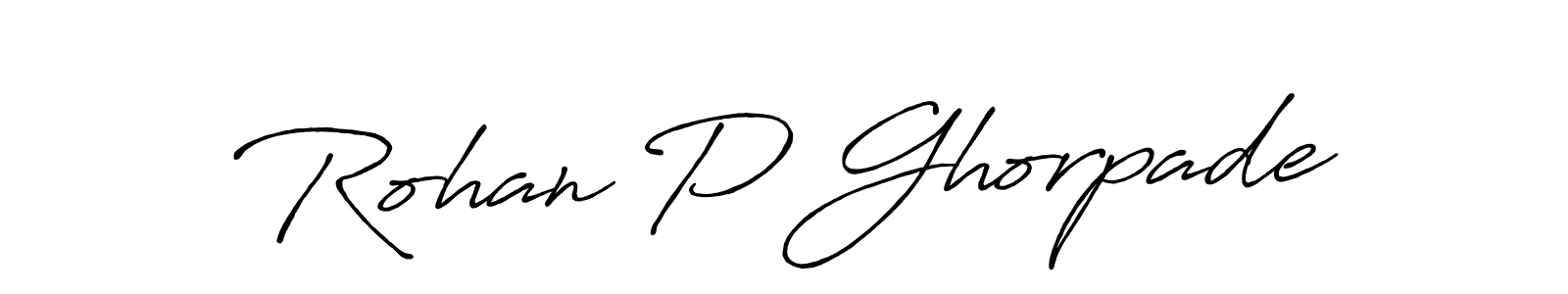 Create a beautiful signature design for name Rohan P Ghorpade. With this signature (Antro_Vectra_Bolder) fonts, you can make a handwritten signature for free. Rohan P Ghorpade signature style 7 images and pictures png