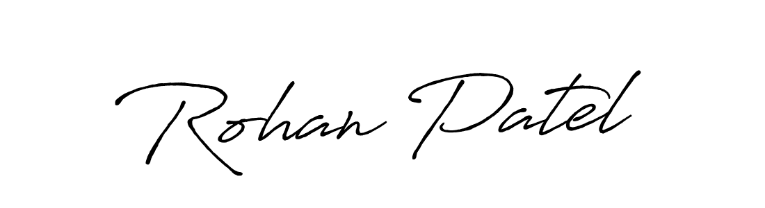 How to make Rohan Patel name signature. Use Antro_Vectra_Bolder style for creating short signs online. This is the latest handwritten sign. Rohan Patel signature style 7 images and pictures png