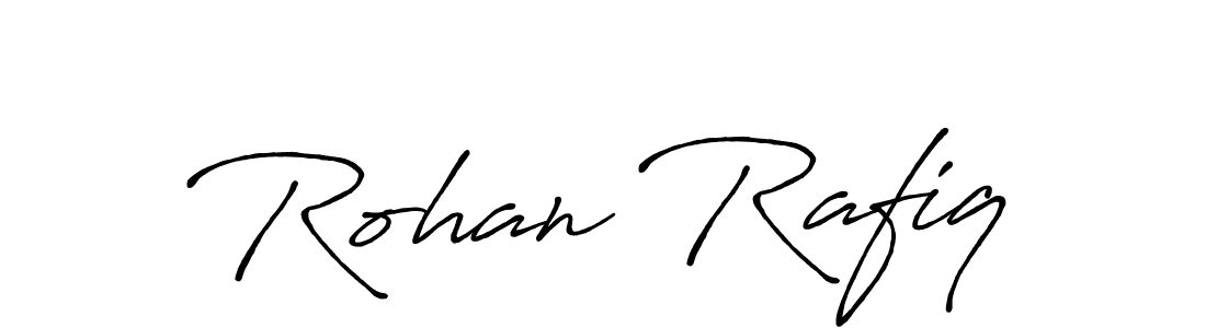 Use a signature maker to create a handwritten signature online. With this signature software, you can design (Antro_Vectra_Bolder) your own signature for name Rohan Rafiq. Rohan Rafiq signature style 7 images and pictures png