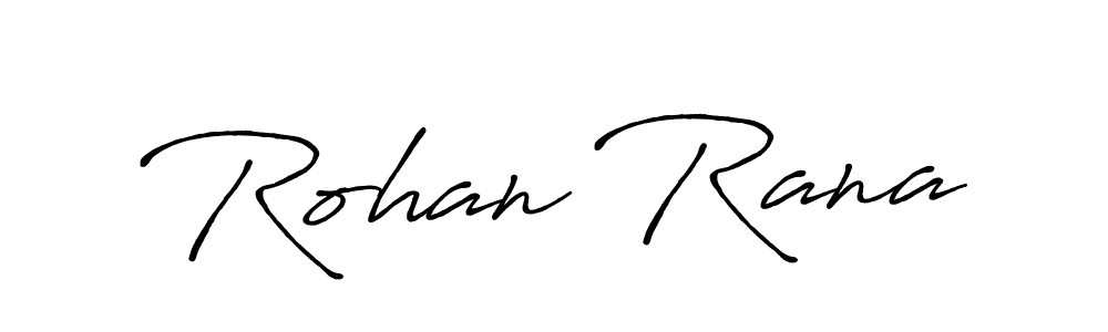 How to make Rohan Rana name signature. Use Antro_Vectra_Bolder style for creating short signs online. This is the latest handwritten sign. Rohan Rana signature style 7 images and pictures png