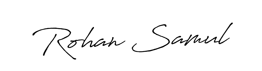 Rohan Samul stylish signature style. Best Handwritten Sign (Antro_Vectra_Bolder) for my name. Handwritten Signature Collection Ideas for my name Rohan Samul. Rohan Samul signature style 7 images and pictures png
