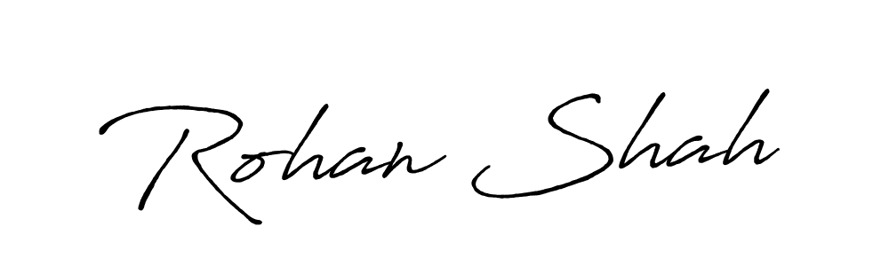 How to make Rohan Shah name signature. Use Antro_Vectra_Bolder style for creating short signs online. This is the latest handwritten sign. Rohan Shah signature style 7 images and pictures png