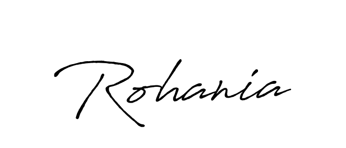 How to make Rohania signature? Antro_Vectra_Bolder is a professional autograph style. Create handwritten signature for Rohania name. Rohania signature style 7 images and pictures png