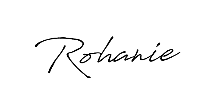 How to make Rohanie signature? Antro_Vectra_Bolder is a professional autograph style. Create handwritten signature for Rohanie name. Rohanie signature style 7 images and pictures png