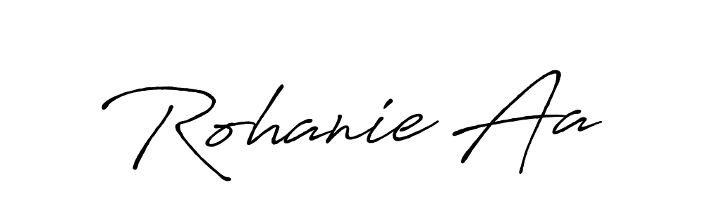 Antro_Vectra_Bolder is a professional signature style that is perfect for those who want to add a touch of class to their signature. It is also a great choice for those who want to make their signature more unique. Get Rohanie Aa name to fancy signature for free. Rohanie Aa signature style 7 images and pictures png