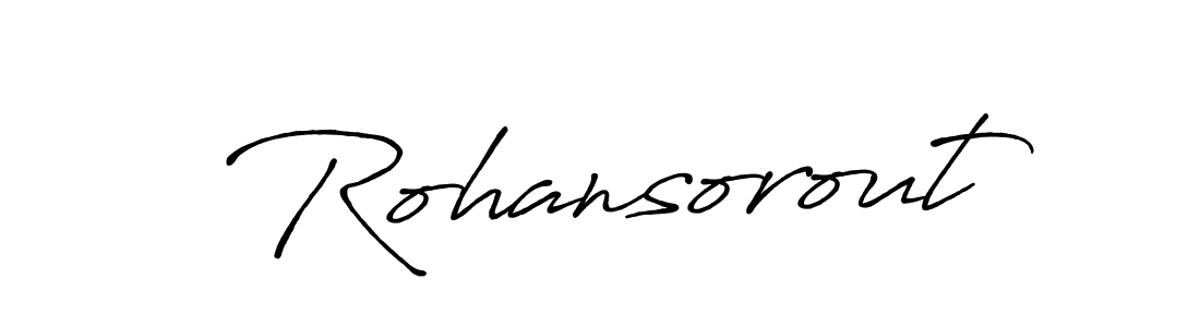 The best way (Antro_Vectra_Bolder) to make a short signature is to pick only two or three words in your name. The name Rohansorout include a total of six letters. For converting this name. Rohansorout signature style 7 images and pictures png