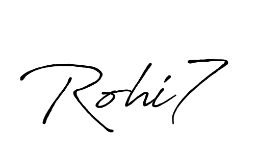 Similarly Antro_Vectra_Bolder is the best handwritten signature design. Signature creator online .You can use it as an online autograph creator for name Rohi7. Rohi7 signature style 7 images and pictures png