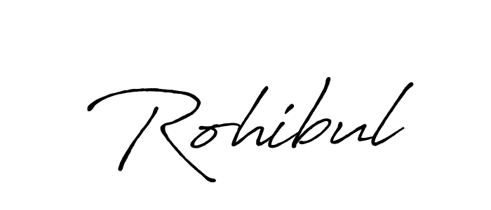 How to make Rohibul name signature. Use Antro_Vectra_Bolder style for creating short signs online. This is the latest handwritten sign. Rohibul signature style 7 images and pictures png