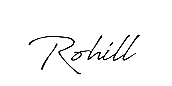 Use a signature maker to create a handwritten signature online. With this signature software, you can design (Antro_Vectra_Bolder) your own signature for name Rohill. Rohill signature style 7 images and pictures png