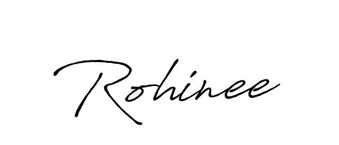 How to make Rohinee name signature. Use Antro_Vectra_Bolder style for creating short signs online. This is the latest handwritten sign. Rohinee signature style 7 images and pictures png