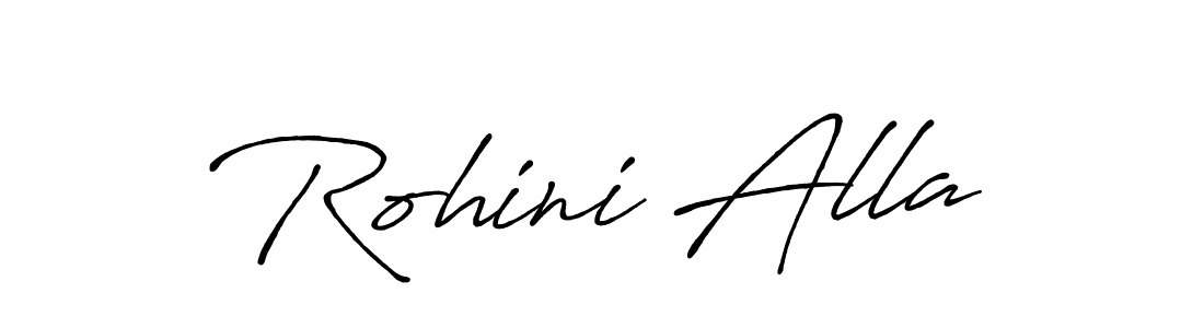 Create a beautiful signature design for name Rohini Alla. With this signature (Antro_Vectra_Bolder) fonts, you can make a handwritten signature for free. Rohini Alla signature style 7 images and pictures png