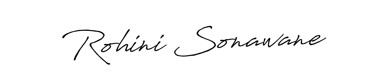 How to make Rohini Sonawane name signature. Use Antro_Vectra_Bolder style for creating short signs online. This is the latest handwritten sign. Rohini Sonawane signature style 7 images and pictures png