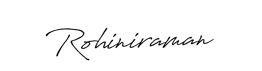 Use a signature maker to create a handwritten signature online. With this signature software, you can design (Antro_Vectra_Bolder) your own signature for name Rohiniraman. Rohiniraman signature style 7 images and pictures png