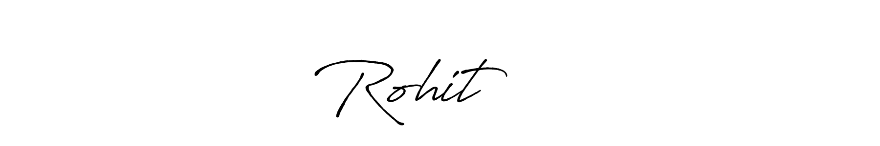 How to make Rohit मीणा name signature. Use Antro_Vectra_Bolder style for creating short signs online. This is the latest handwritten sign. Rohit मीणा signature style 7 images and pictures png