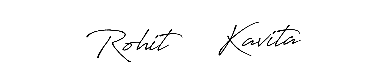 Make a beautiful signature design for name Rohit     Kavita. With this signature (Antro_Vectra_Bolder) style, you can create a handwritten signature for free. Rohit     Kavita signature style 7 images and pictures png