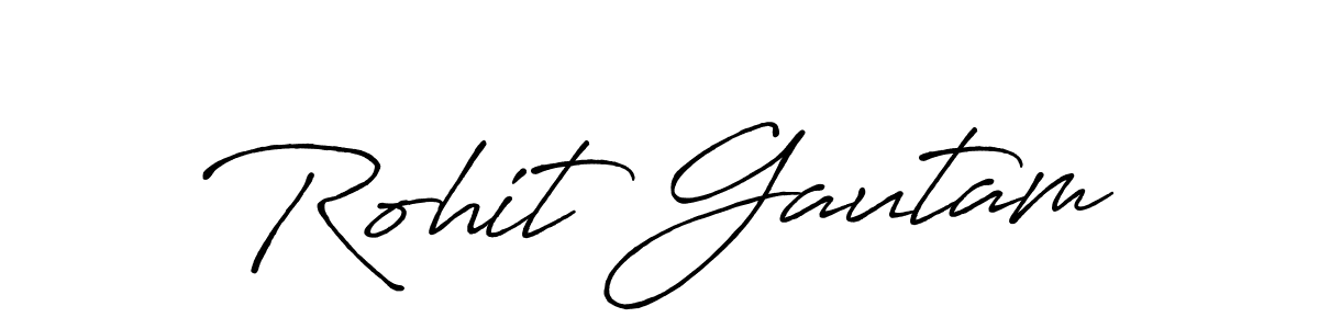 How to make Rohit Gautam name signature. Use Antro_Vectra_Bolder style for creating short signs online. This is the latest handwritten sign. Rohit Gautam signature style 7 images and pictures png