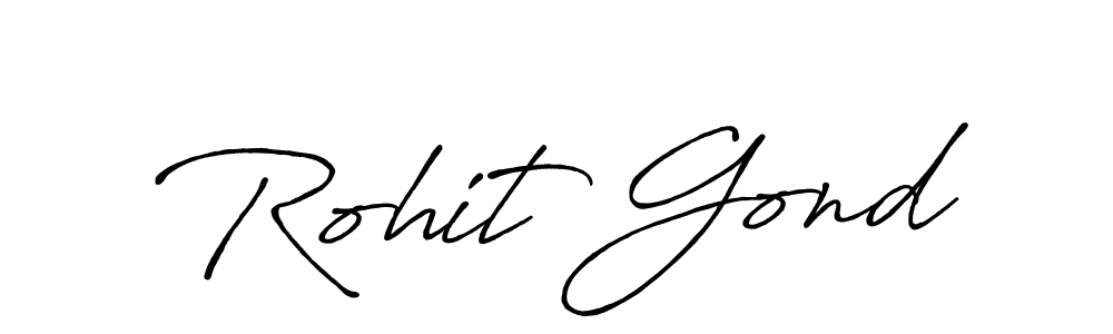 How to make Rohit Gond name signature. Use Antro_Vectra_Bolder style for creating short signs online. This is the latest handwritten sign. Rohit Gond signature style 7 images and pictures png