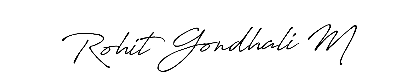 Design your own signature with our free online signature maker. With this signature software, you can create a handwritten (Antro_Vectra_Bolder) signature for name Rohit Gondhali M. Rohit Gondhali M signature style 7 images and pictures png