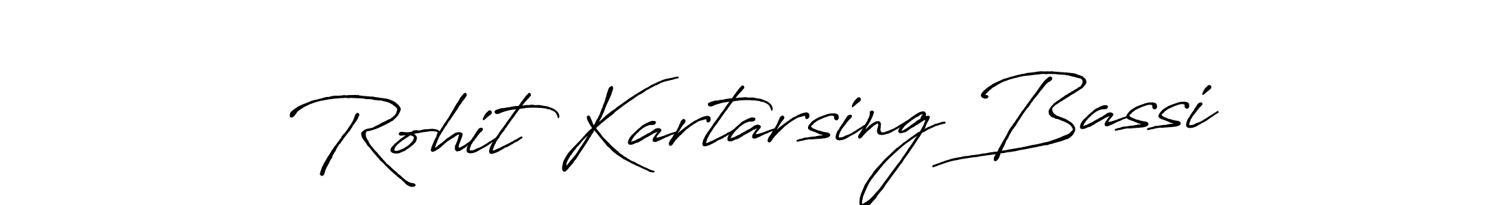 Create a beautiful signature design for name Rohit Kartarsing Bassi. With this signature (Antro_Vectra_Bolder) fonts, you can make a handwritten signature for free. Rohit Kartarsing Bassi signature style 7 images and pictures png