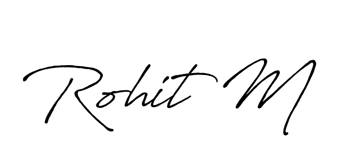 if you are searching for the best signature style for your name Rohit M. so please give up your signature search. here we have designed multiple signature styles  using Antro_Vectra_Bolder. Rohit M signature style 7 images and pictures png