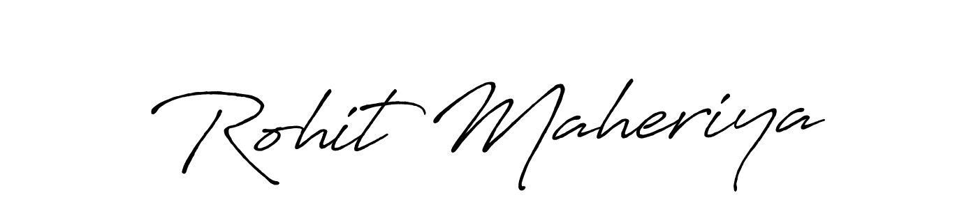Antro_Vectra_Bolder is a professional signature style that is perfect for those who want to add a touch of class to their signature. It is also a great choice for those who want to make their signature more unique. Get Rohit Maheriya name to fancy signature for free. Rohit Maheriya signature style 7 images and pictures png