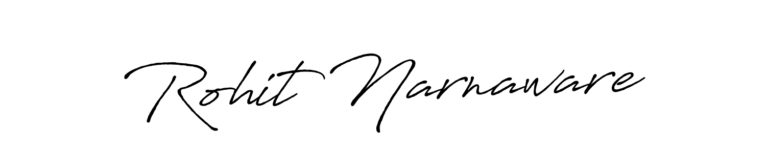 Create a beautiful signature design for name Rohit Narnaware. With this signature (Antro_Vectra_Bolder) fonts, you can make a handwritten signature for free. Rohit Narnaware signature style 7 images and pictures png