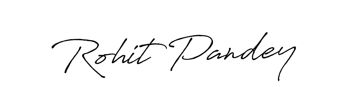 How to make Rohit Pandey name signature. Use Antro_Vectra_Bolder style for creating short signs online. This is the latest handwritten sign. Rohit Pandey signature style 7 images and pictures png