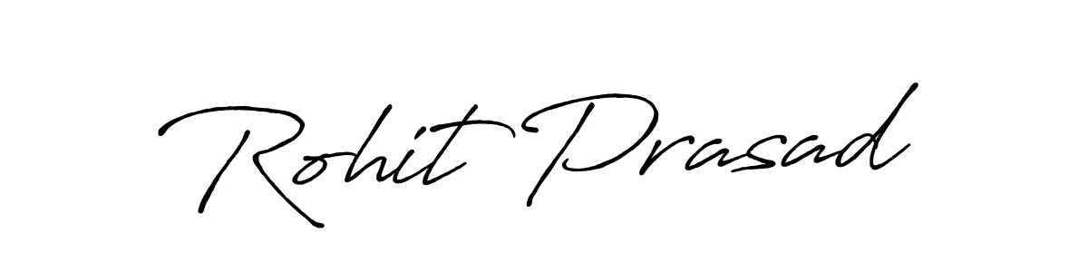 How to make Rohit Prasad name signature. Use Antro_Vectra_Bolder style for creating short signs online. This is the latest handwritten sign. Rohit Prasad signature style 7 images and pictures png