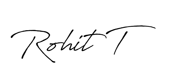 Make a beautiful signature design for name Rohit T. With this signature (Antro_Vectra_Bolder) style, you can create a handwritten signature for free. Rohit T signature style 7 images and pictures png