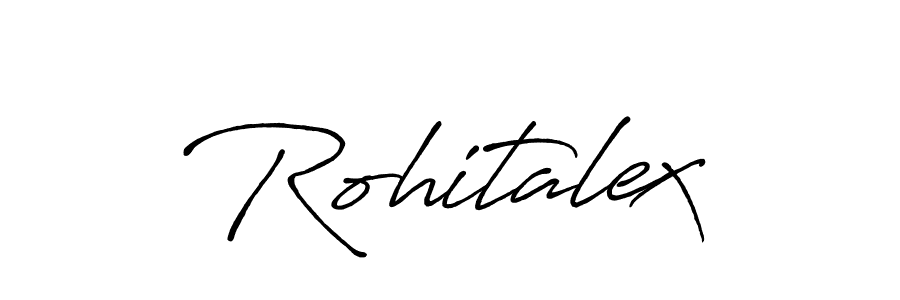 Make a beautiful signature design for name Rohitalex. With this signature (Antro_Vectra_Bolder) style, you can create a handwritten signature for free. Rohitalex signature style 7 images and pictures png