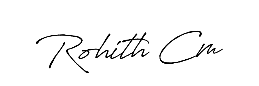 How to make Rohith Cm name signature. Use Antro_Vectra_Bolder style for creating short signs online. This is the latest handwritten sign. Rohith Cm signature style 7 images and pictures png